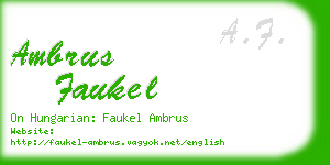 ambrus faukel business card